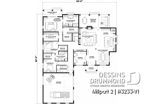 Rez-de-chaussée - Farmhouse 3 chambres, chambre parents balcon privé, bureau, espace boni, foyer, garde-manger, 2.5 s.bain - Millport 2