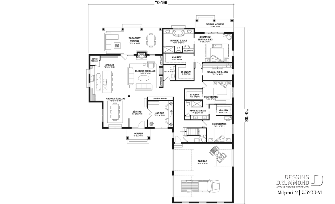 Rez-de-chaussée - Farmhouse 3 chambres, chambre parents balcon privé, bureau, espace boni, foyer, garde-manger, 2.5 s.bain - Millport 2