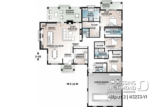 Rez-de-chaussée - Farmhouse 3 chambres, chambre parents balcon privé, bureau, espace boni, foyer, garde-manger, 2.5 s.bain - Millport 2