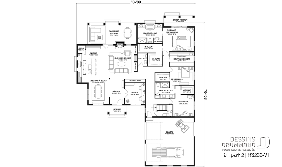 Rez-de-chaussée - Farmhouse 3 chambres, chambre parents balcon privé, bureau, espace boni, foyer, garde-manger, 2.5 s.bain - Millport 2