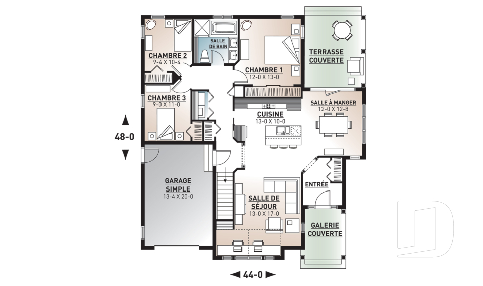 Rez-de-chaussée -  - La Romaine