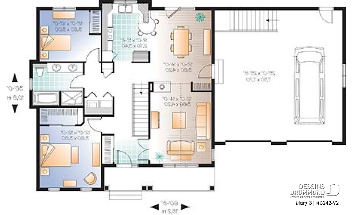 Rez-de-chaussée - Plain-pied champêtre, garage double, foyer sur deux faces, superbe salle de bain - Mary 3