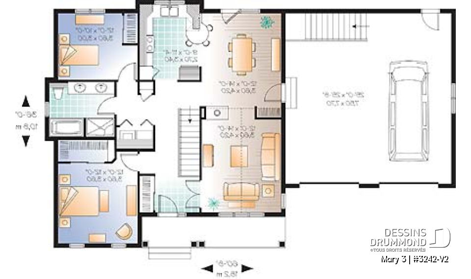 Rez-de-chaussée - Plain-pied champêtre, garage double, foyer sur deux faces, superbe salle de bain - Mary 3