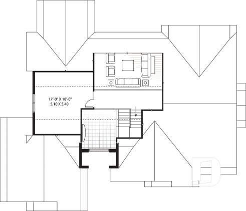 Espace boni - Maison de style Floride, grande suite des maîtres, bureau à domicile, à aire ouverte, espace boni - Herman