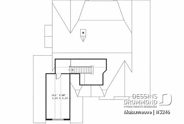 Espace boni - Plain-pied style américain, garage double avec boni, 3 chambres, 2 s.d.b, grande cuisine, foyer central - Maisonneuve
