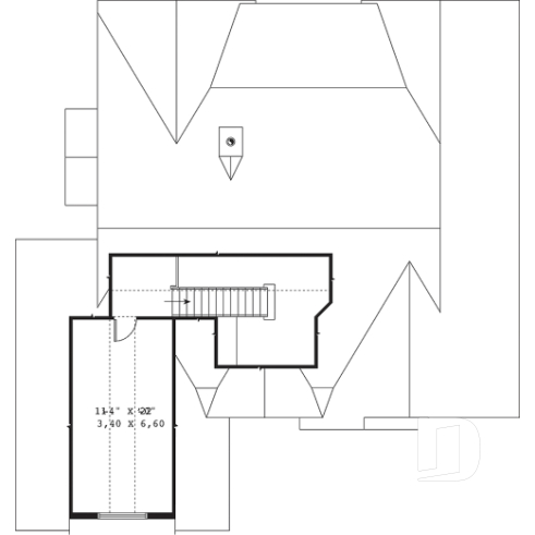 Espace boni - Plain-pied style américain, garage double avec boni, 3 chambres, 2 s.d.b, grande cuisine, foyer central - Maisonneuve