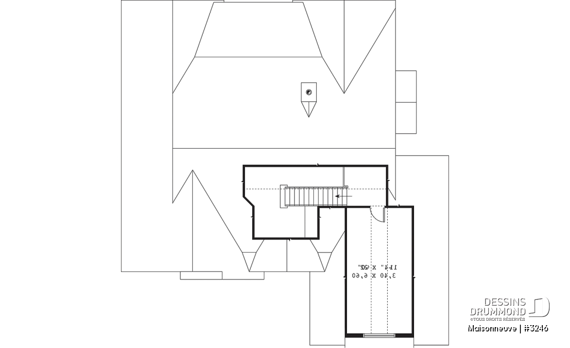Espace boni - Plain-pied style américain, garage double avec boni, 3 chambres, 2 s.d.b, grande cuisine, foyer central - Maisonneuve