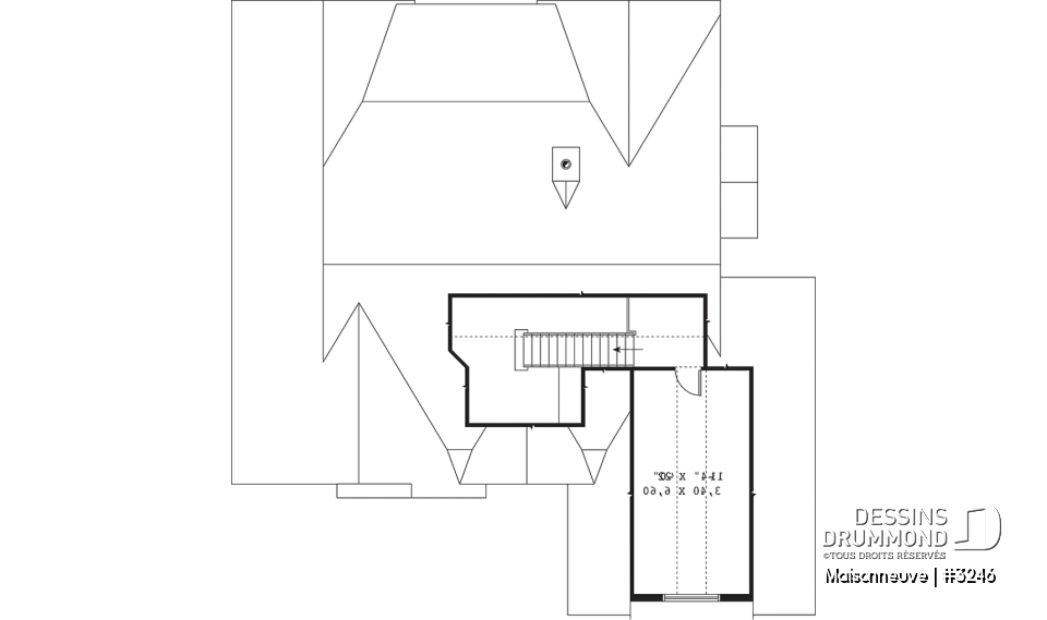 Espace boni - Plain-pied style américain, garage double avec boni, 3 chambres, 2 s.d.b, grande cuisine, foyer central - Maisonneuve