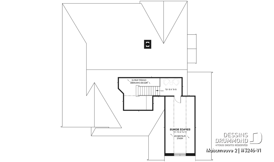 Espace boni - Plan de farmhouse moderne, garage double, beaucoup de lumière naturelle - Maisonneuve 2