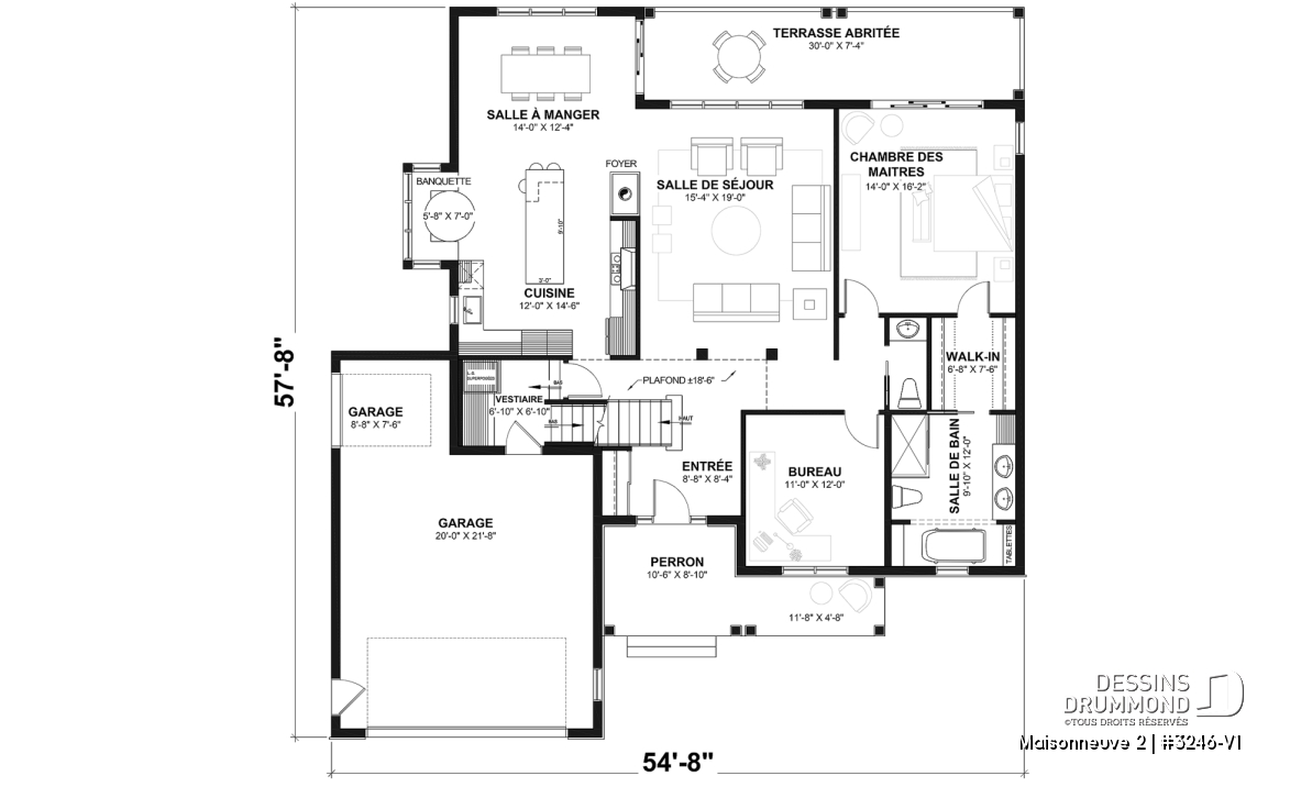 Rez-de-chaussée - Plan de plain-pied avec garage double, moderne farmhouse, superbe suite principale, sous-sol fini optionnel - Maisonneuve 2