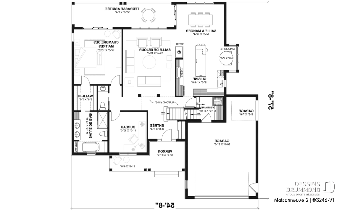 Rez-de-chaussée - Plan de plain-pied avec garage double, moderne farmhouse, superbe suite principale, sous-sol fini optionnel - Maisonneuve 2