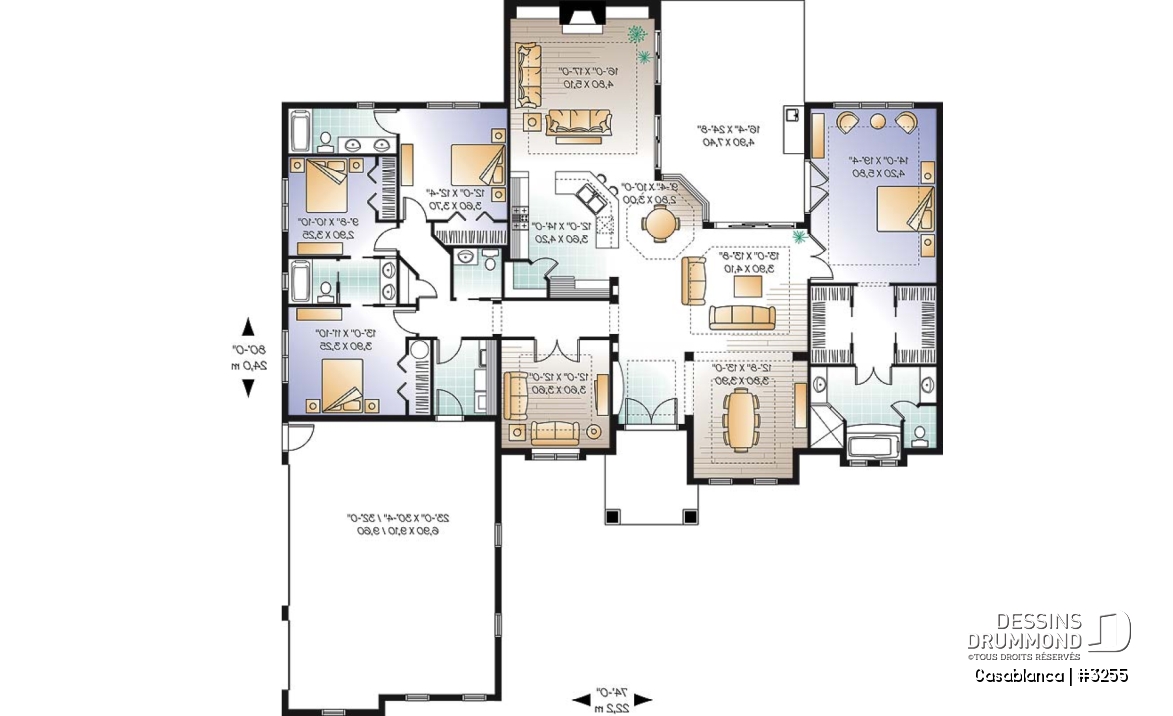 Rez-de-chaussée - Maison luxueuse et spacieuse, 4 chambres, garage triple, plafond 10' - Casablanca