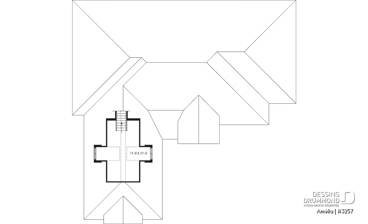 Espace boni - Plan de maison 1 étage, 3 à 4 chambres, garage double, espace boni, grande chambre des maîtres, bureau - Amélia