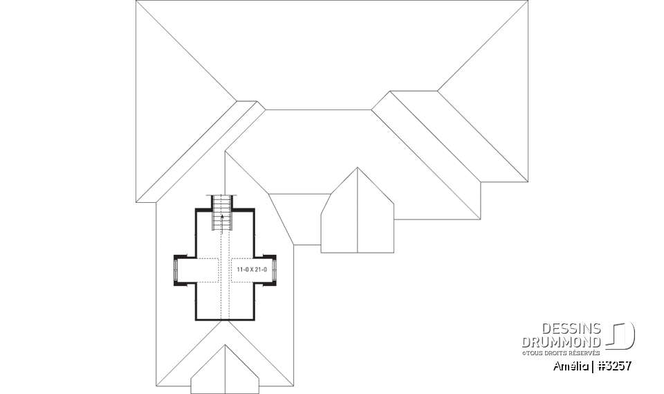 Espace boni - Plan de maison 1 étage, 3 à 4 chambres, garage double, espace boni, grande chambre des maîtres, bureau - Amélia