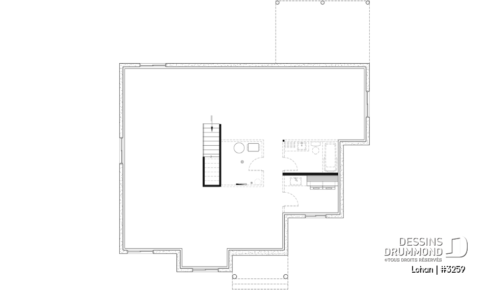 Sous-sol aménageable (Optionel $) - Plan de maison plain-pied 4 chambres, 2 salles de bain, garde-manger et suite privée pour les parents - Lohan