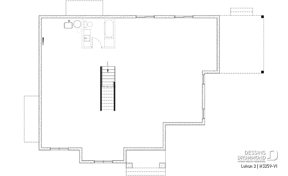 Sous-sol aménageable (Optionel $) - Modèle de plain-pied spacieux, dalle flottante, 3 chambres, 2 s. bain, grand îlot à la cuisine avec banquette - Lohan 2