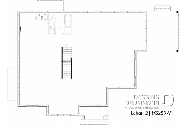 Sous-sol aménageable (Optionel $) - Modèle de plain-pied spacieux, dalle flottante, 3 chambres, 2 s. bain, grand îlot à la cuisine avec banquette - Lohan 2