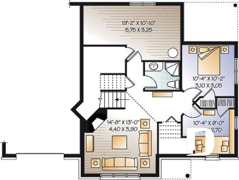 Sous-sol - Plain-pied 3 chambres, fenêtre abondante, plafond 16' à la salle de séjour, garage - Lianne