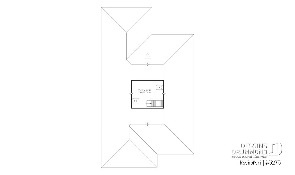 Rangement boni - Plan de bungalow adapté fauteuil roulant, 2 chambres, plafond 9pi., foyer, grande terrasse abritée - Rochefort