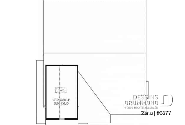 Rangement boni - Plan de maison de style Craftsman, salle de séjour avec foyer et coin bureau, chambre maître avec walk-in - Zéna