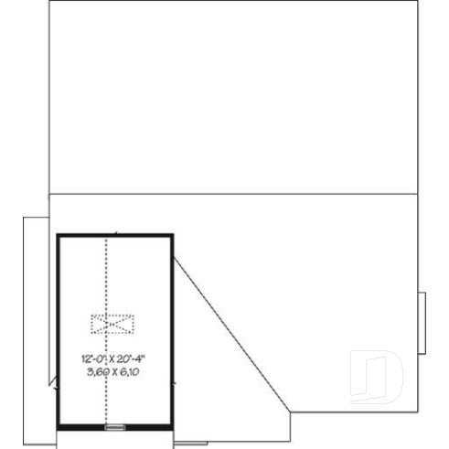 Rangement boni - Plan de maison de style Craftsman, salle de séjour avec foyer et coin bureau, chambre maître avec walk-in - Zéna
