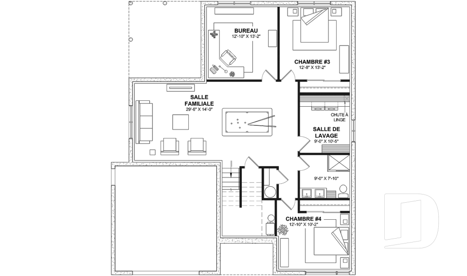 Sous-sol aménagé (Optionel $) -  - Lambert