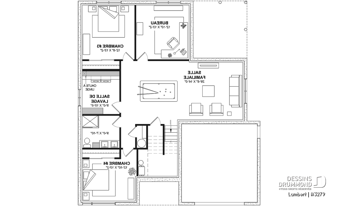 Sous-sol aménagé (Optionel $) - Maison contemporaine à entrée split, 2 à 5 chambres, salle familiale et salon, bureau, garage et plus! - Lambert