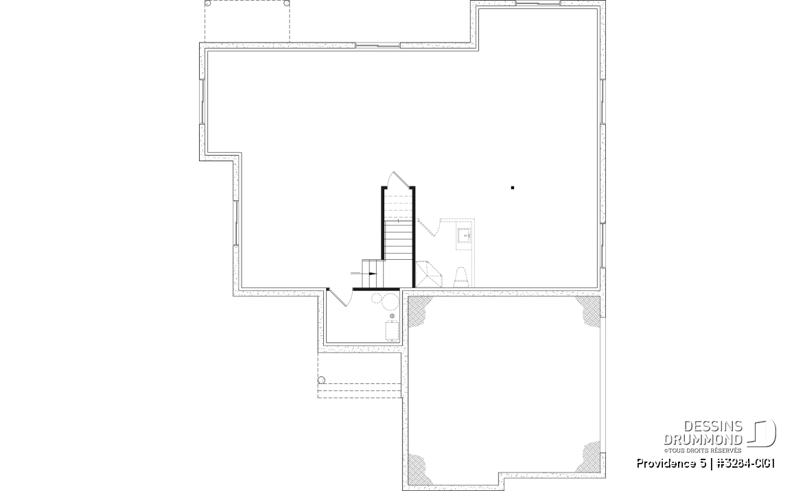 Sous-sol aménageable (Optionel $) - Plan de plain-pied champêtre, 3 chambres, garage double latéral, buanderie, foyer, plafond à 9 pieds - Providence 5