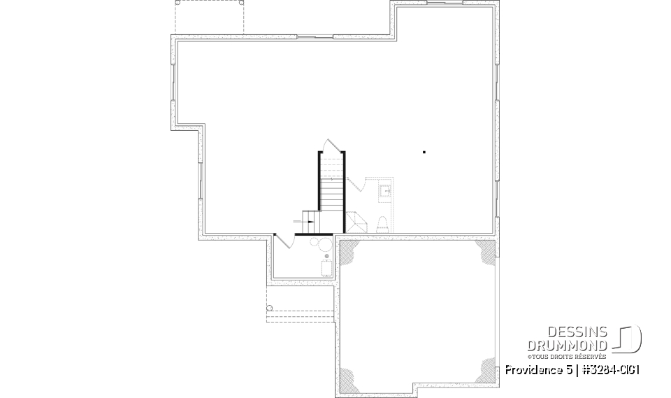 Sous-sol aménageable (Optionel $) - Plan de plain-pied champêtre, 3 chambres, garage double latéral, buanderie, foyer, plafond à 9 pieds - Providence 5