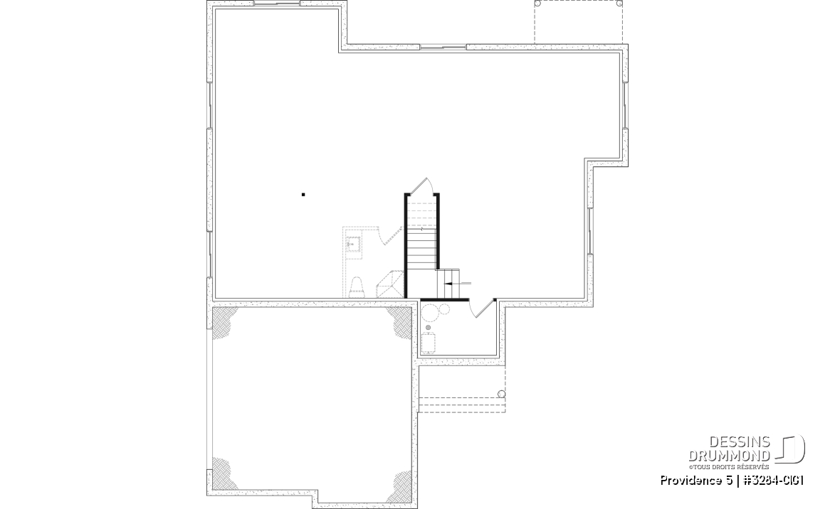Sous-sol aménageable (Optionel $) - Plan de plain-pied champêtre, 3 chambres, garage double latéral, buanderie, foyer, plafond à 9 pieds - Providence 5