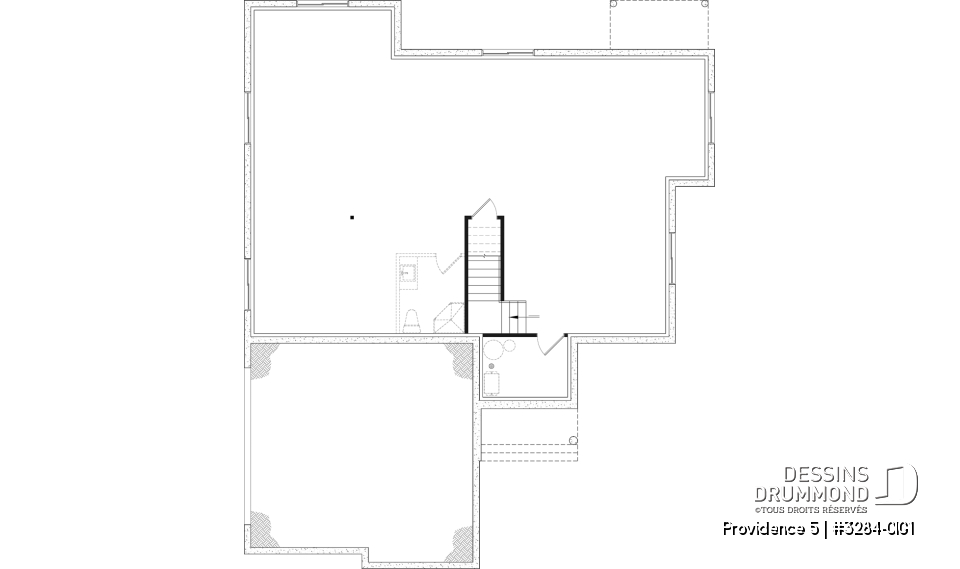 Sous-sol aménageable (Optionel $) - Plan de plain-pied champêtre, 3 chambres, garage double latéral, buanderie, foyer, plafond à 9 pieds - Providence 5