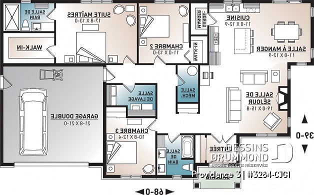 Rez-de-chaussée - 3 chambres 2 salles de bain, garage double, garde-manger, foyer, plain-pied - Providence 3