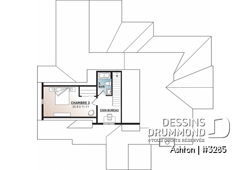 Étage - 3 chambres 2 salles de bain, plain-pied spacieux, grande chambre des maîtres, garage, terrasse abritée - Ashton