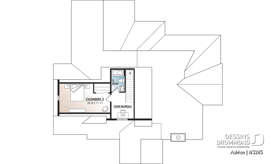 Étage - 3 chambres 2 salles de bain, plain-pied spacieux, grande chambre des maîtres, garage, terrasse abritée - Ashton