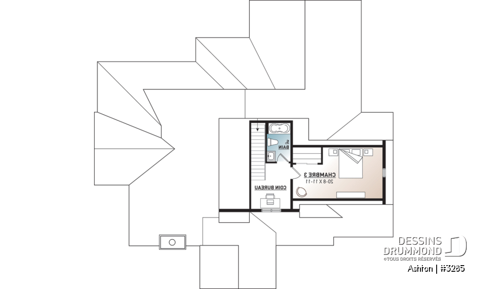 Étage - 3 chambres 2 salles de bain, plain-pied spacieux, grande chambre des maîtres, garage, terrasse abritée - Ashton