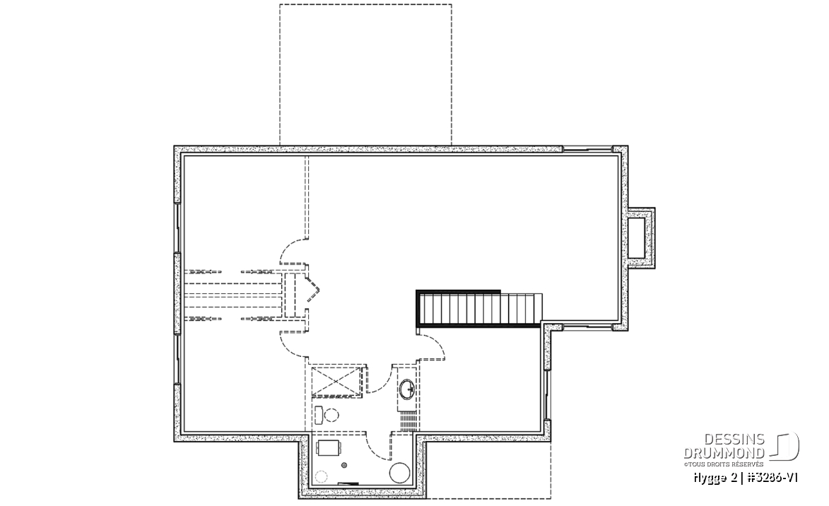 Sous-sol aménageable - Design de maison scandinave, 2 chambres, suite des maîtres, plafond 9', grande terrasse couverte, aire ouverte - Hygge 2