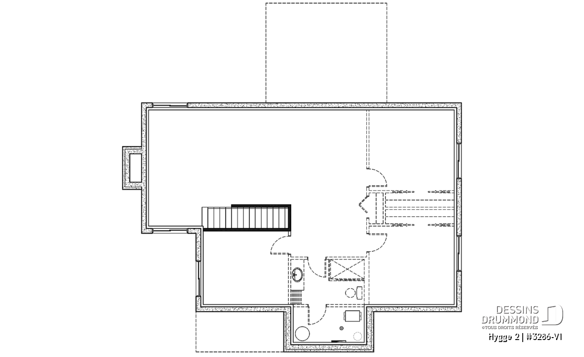 Sous-sol aménageable - Design de maison scandinave, 2 chambres, suite des maîtres, plafond 9', grande terrasse couverte, aire ouverte - Hygge 2