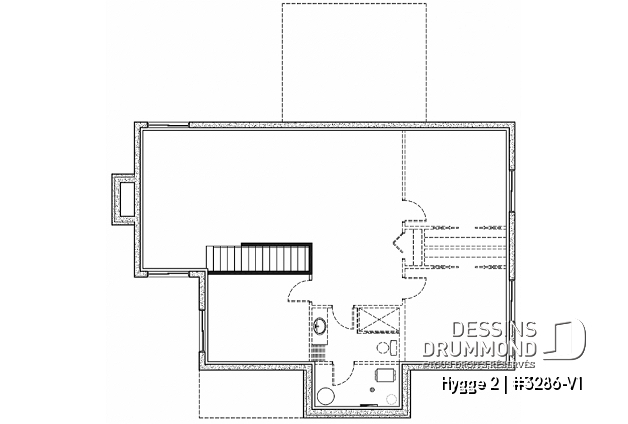 Sous-sol aménageable - Design de maison scandinave, 2 chambres, suite des maîtres, plafond 9', grande terrasse couverte, aire ouverte - Hygge 2