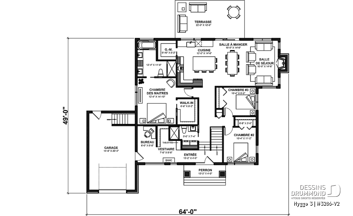 Rez-de-chaussée - Maison scandinave 1686 pi² : 3 chambres, suite des maîtres, entrée split 11'9’’ et aire ouverte lumineuse - Hygge 3