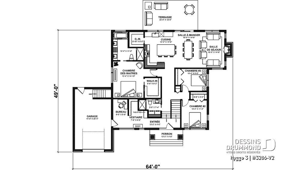 Rez-de-chaussée - Maison scandinave 1686 pi² : 3 chambres, suite des maîtres, entrée split 11'9’’ et aire ouverte lumineuse - Hygge 3