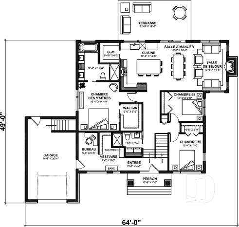 Rez-de-chaussée - Maison scandinave 1686 pi² : 3 chambres, suite des maîtres, entrée split 11'9’’ et aire ouverte lumineuse - Hygge 3