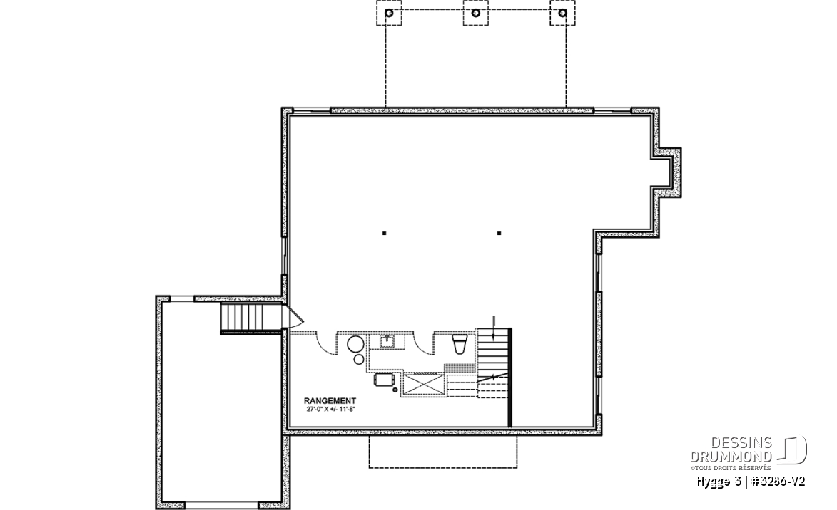 Sous-sol - Maison scandinave 1686 pi² : 3 chambres, suite des maîtres, entrée split 11'9’’ et aire ouverte lumineuse - Hygge 3