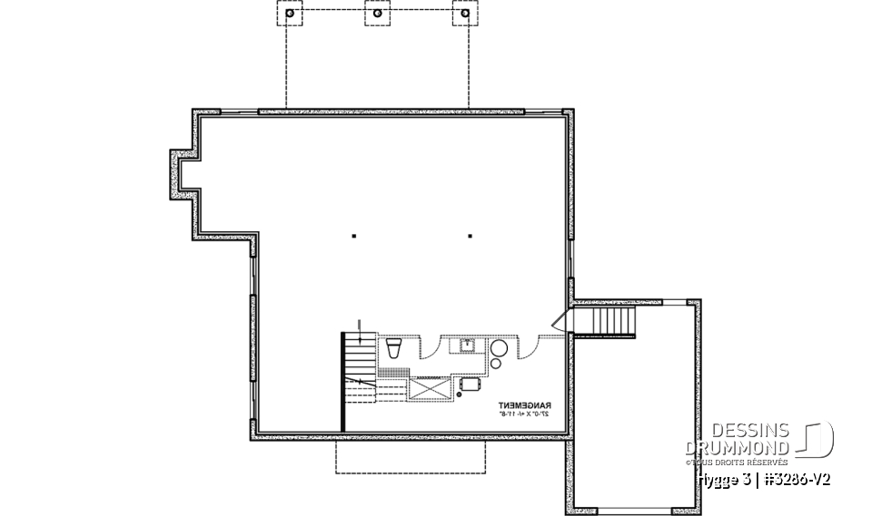 Sous-sol - Maison scandinave 1686 pi² : 3 chambres, suite des maîtres, entrée split 11'9’’ et aire ouverte lumineuse - Hygge 3
