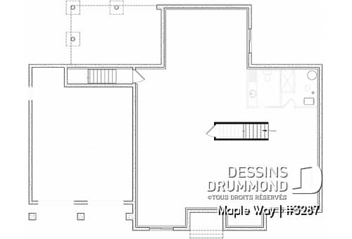 Sous-sol - Plan de plain-pied, 2 à 3 chambres, garage double, superbe salle de séjour à plafond de 10', terrasse couverte - Maple Way