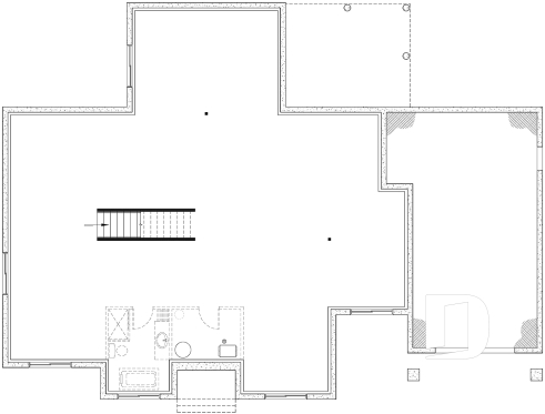 Sous-sol aménageable - Modèle de maison farmhouse moderne plain-pied, 3 chambres, garage, conçu pour Ludovick Bourgeois - Maple Way 2