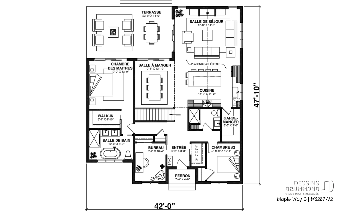 Rez-de-chaussée - Farmhouse de 4 à 5 chambres, plain-pied et sous-sol aménagé optionnel, superbe lumière naturelle - Maple Way 3