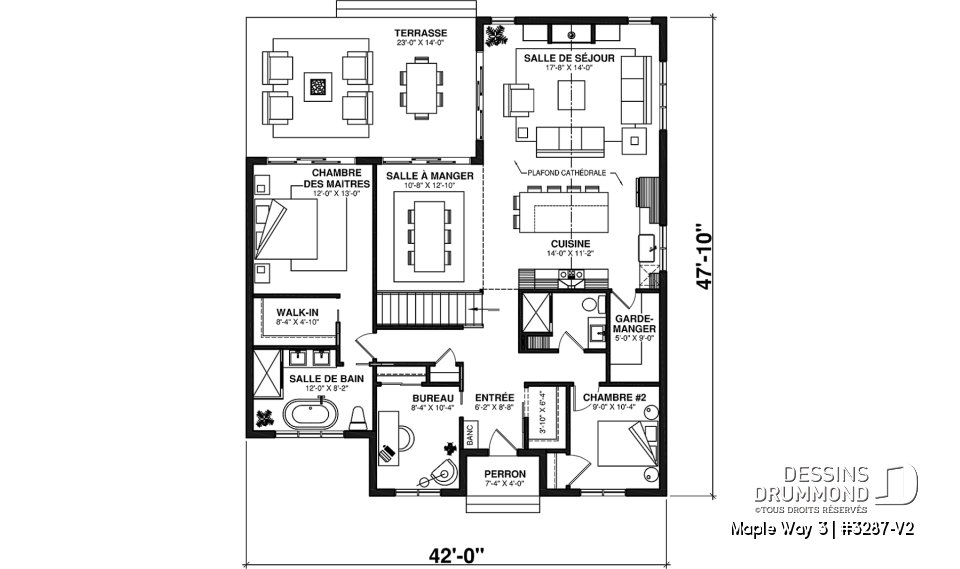 Rez-de-chaussée - Farmhouse de 4 à 5 chambres, plain-pied et sous-sol aménagé optionnel, superbe lumière naturelle - Maple Way 3