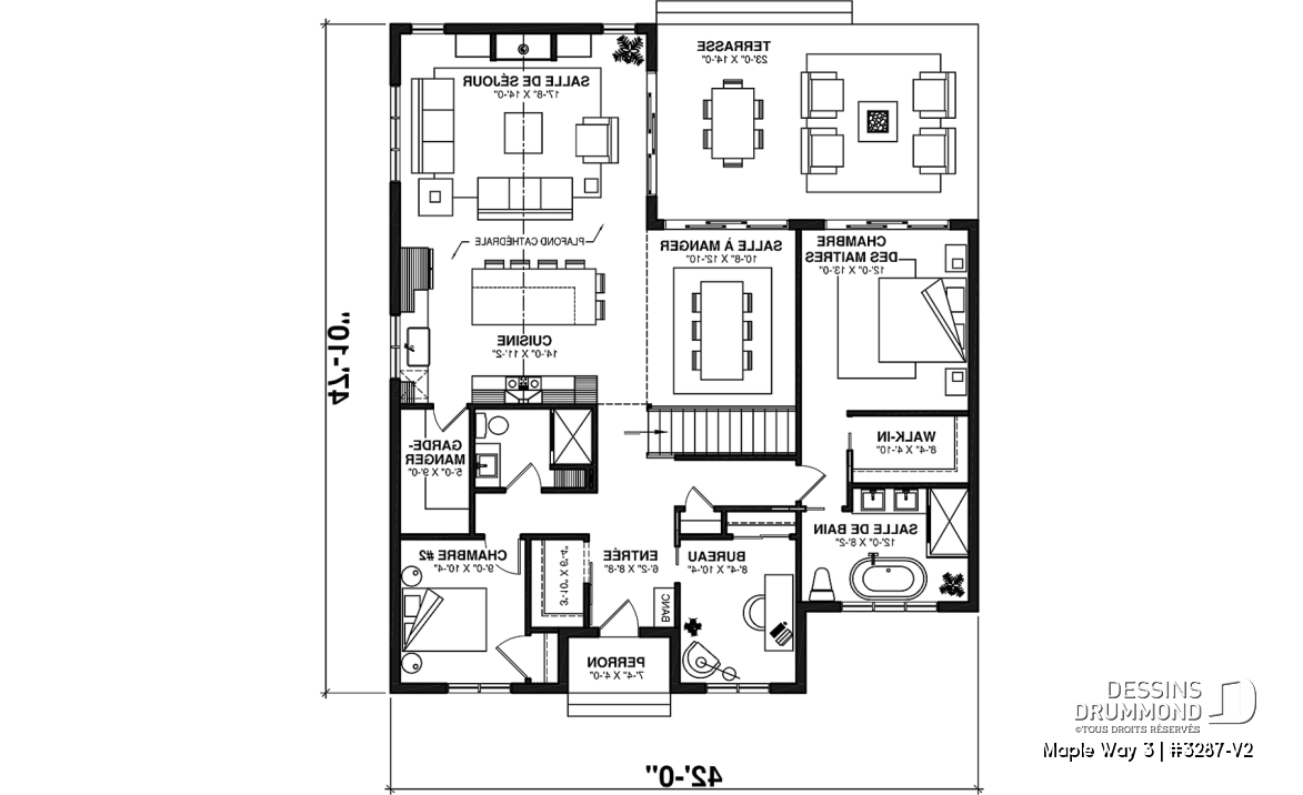 Rez-de-chaussée - Farmhouse de 4 à 5 chambres, plain-pied et sous-sol aménagé optionnel, superbe lumière naturelle - Maple Way 3