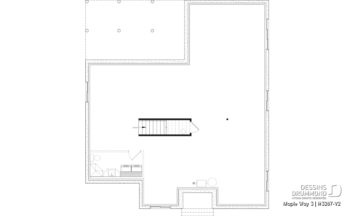 Sous-sol aménageable - Farmhouse de 4 à 5 chambres, plain-pied et sous-sol aménagé optionnel, superbe lumière naturelle - Maple Way 3