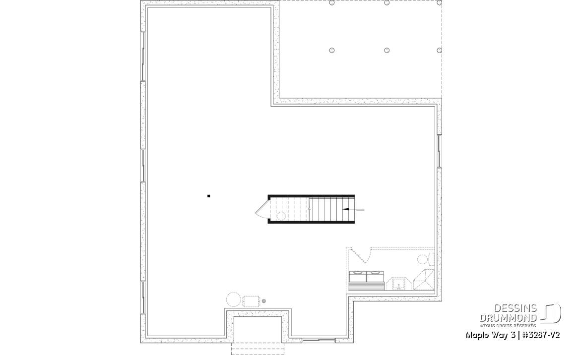 Sous-sol aménageable - Farmhouse de 4 à 5 chambres, plain-pied et sous-sol aménagé optionnel, superbe lumière naturelle - Maple Way 3
